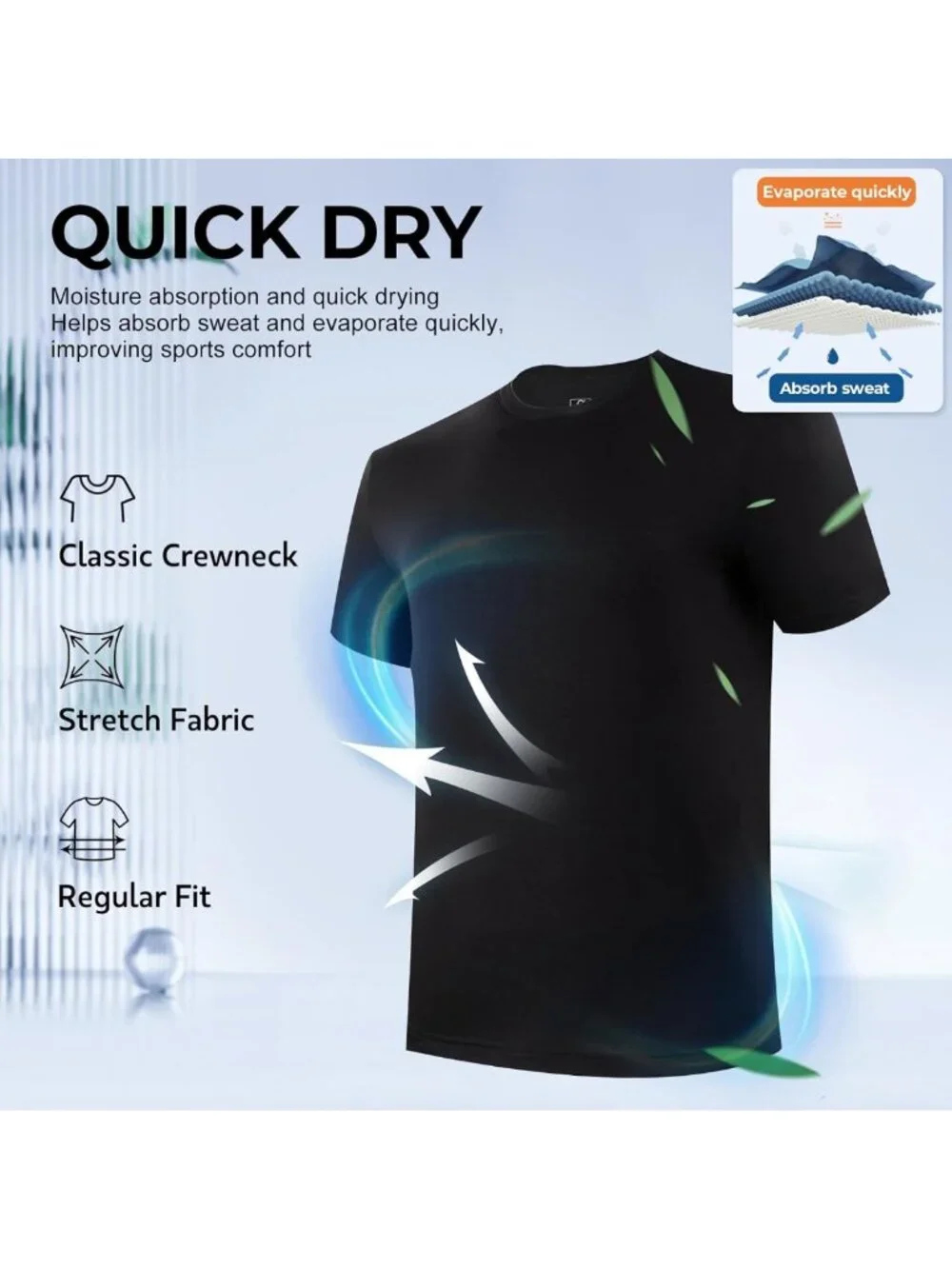 Soft Bamboo Cool Men's Undershirts Pack - Moisture-Wicking T-Shirts for Comfort